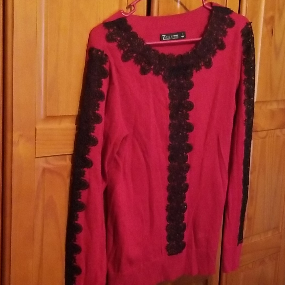 Red sweater top